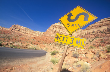 Windy road sign