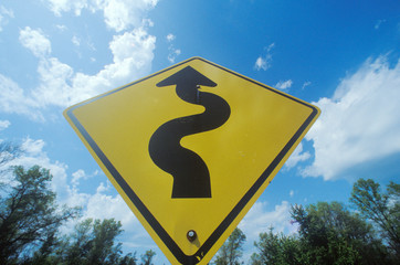 Windy road sign