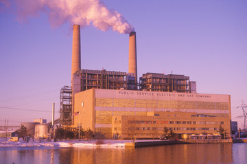 The Bergen Generating Station of the Public Service Electric and Gas Company in Ridgefield, New...
