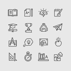 vector icons of school subjects
