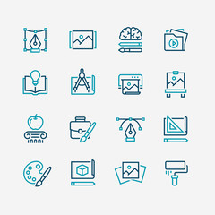 Graphic and web design line icons
