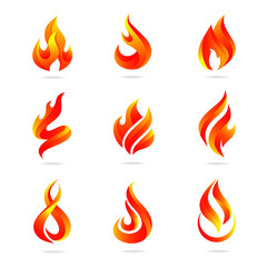 Fire Illustration Logo Design Collections