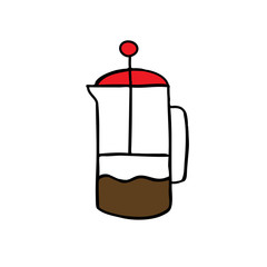 coffee maker doodle icon, vector illustration