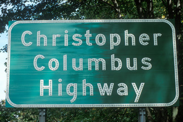 A sign that reads ÒChristopher Columbus HighwayÓ