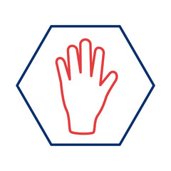 hand stop signal line style icon