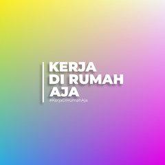 Background of Kerja Di Rumah Aja or banner with a simple and minimalist modern design. This background is suitable for the promotion of fashion both online and offline or for posting on social media.