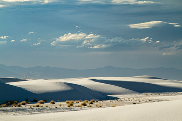 shadows and shapes of the sand dunes of white sands