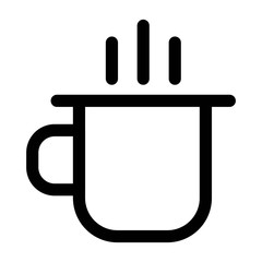 Coffee mug icon in line style. Hot drink cup symbol. Tea cup sign. Cafe concept for perfect website and mobile app illustrations.
