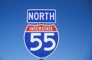 Interstate Highway 55 going North - obrazy, fototapety, plakaty