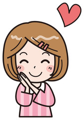 女の子　嬉しい　イラスト