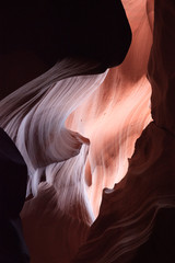 Page, Arizona / USA - August 05, 2015: Rock formations inside Upper Antelope Canyon, Page, Arizona, USA