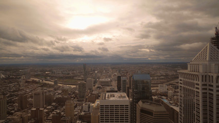 Fototapeta na wymiar Aerial view over the city of Philadelphia