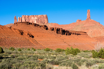 Castleton tower rock formation in Castle Valley - Utah, USA