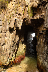 View of the coastal formation known as The Devils Kitchen.
