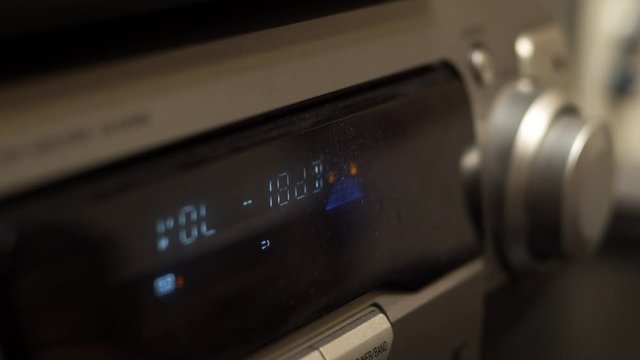 Stereo sound system with led display - turning volume up and changing the settings