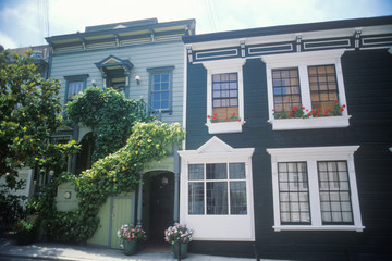 Historical apartments on Union Street, San Francisco, CA