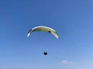 Paragliding fly at Hungary Harmashatar hill