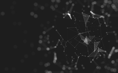 Abstract background. Molecules technology with polygonal shapes, connecting dots and lines....