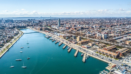 Fototapeta na wymiar Aerial Images of Sheepshead Bay Brooklyn