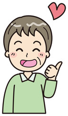 高齢男性　嬉しい　イラスト