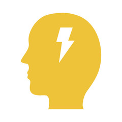 profile with ray thunder mental health silhouette style icon