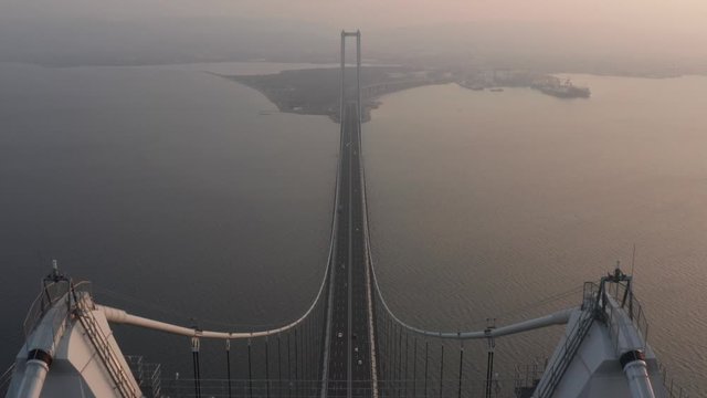 aerial view of izmit gulf bridge