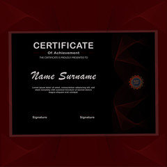 Certificate with futuristic high-tech swoosh wave design