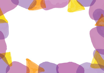 水彩風　丸い　フレームのイラスト　紫　ハロウィン