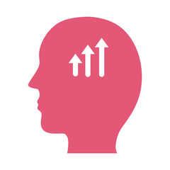 profile with arrows up mental health silhouette style icon