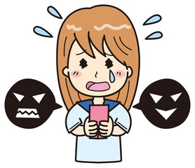 スマホ　女子高生　イラスト5