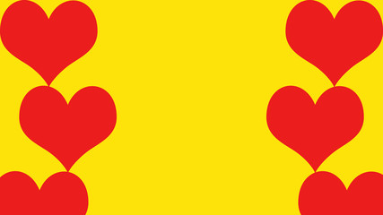 Hearts on Yellow Virtual Background for Video Conferencing
