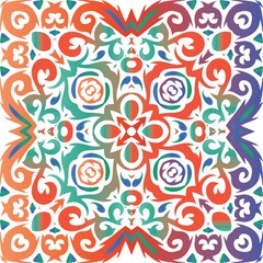 Antique ornate tiles talavera mexico.