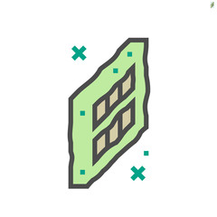 Air conditioner filter dirty condition vector icon design, 64x64 pixel perfect and editable stroke.