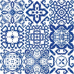Decorative color ceramic azulejo tiles.