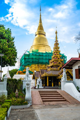 Ancient pagoda in Phra Kaew Don Tao temple