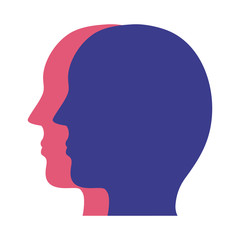 profiles heads mental health silhouette style icon