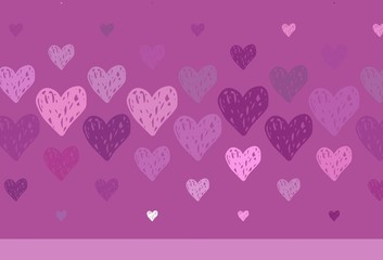 Light Pink vector backdrop with sweet hearts.