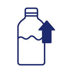 bottle milk with arrow up infographic line style