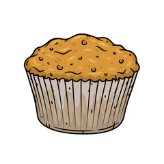 Muffin. Vector isolated on white background