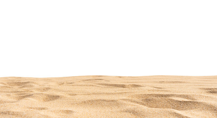 Fototapeta na wymiar Beach sand texture isolated on white background.