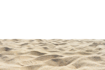 Naklejka na ściany i meble Beach sand texture isolated on white background.