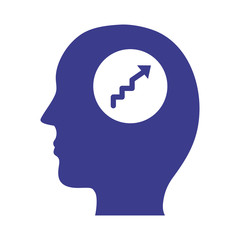 profile with arrow up mental health silhouette style icon