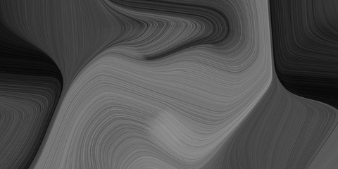 graphic design background with modern soft curvy waves background illustration with dark slate gray, gray gray and very dark green color. can be used as card, wallpaper or background texture