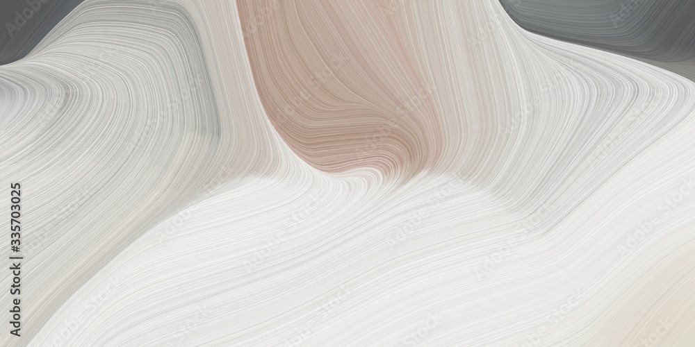 Poster graphic design background with modern soft curvy waves background design with light gray, dim gray a