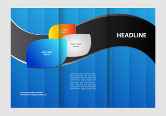 Business Theme Tri-fold Brochure Design and Catalog Vector Concept Template
