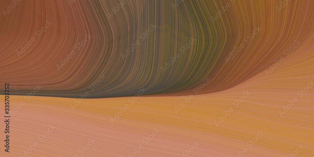 Poster graphic design background with modern waves background illustration with peru, old mauve and brown c
