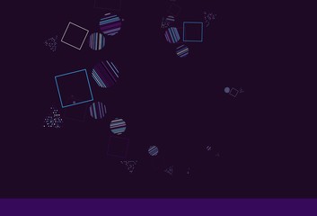 Light Pink, Blue vector layout with circles, lines, rectangles.