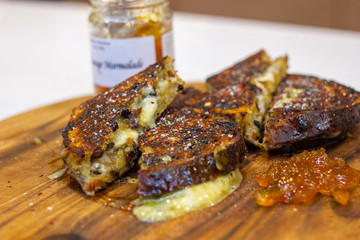 Grilled cheese topped with sea salt