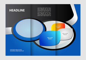 Tri-fold Brochure Design and Catalog Vector Concept Template
