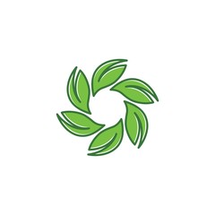 green leaf ecology nature element  vector icon of go green